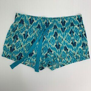 Tinseltown Shorts Medium Cotton & Linen Blue Ikat Pockets